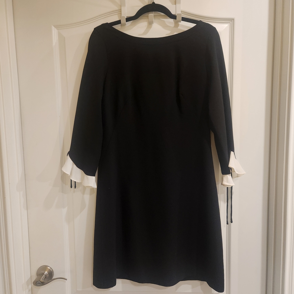 Nanette Lepore Black and White Long Sleeve Dress